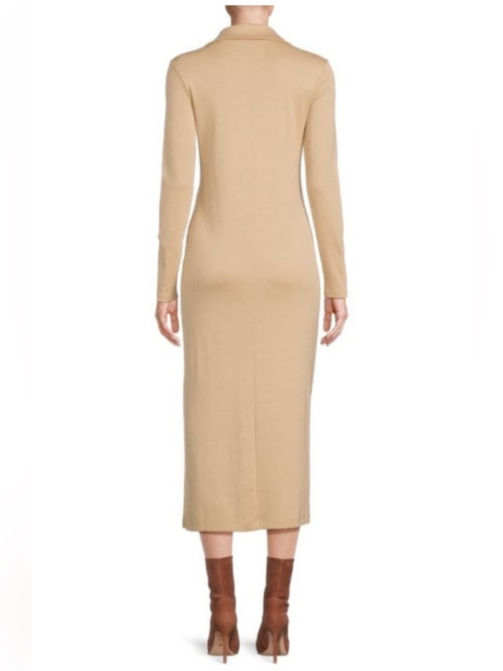 Vince Tan Long Sleeve Collared Polo Midi Long Shirt Dress NEW size medium - Picture 15 of 15